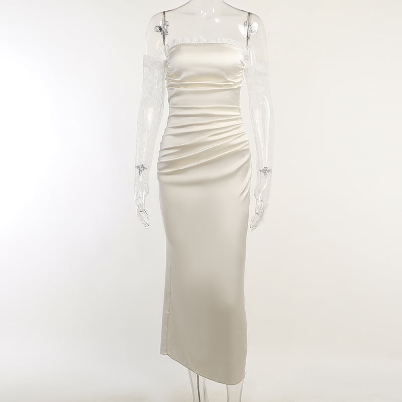 Lace Elegance Satin Dress