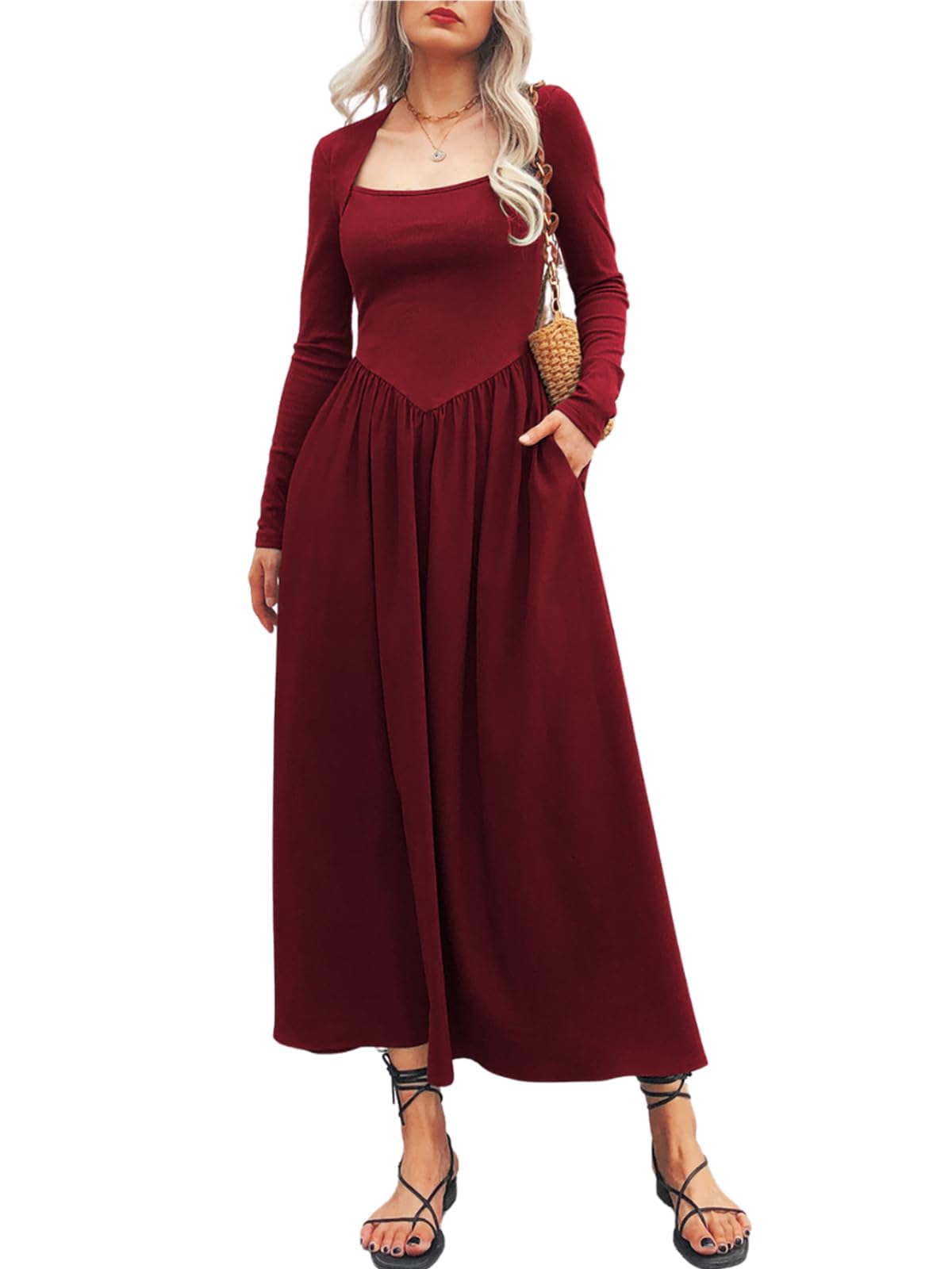 Mieazom Wine Red dress