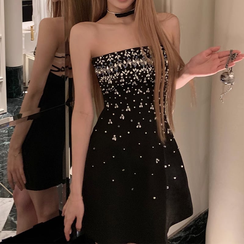 Glam Rhinestone Evening Dress